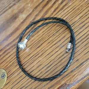 Pandora Leather Wrap Around Charm Bracelet